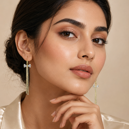 Diamond Butterfly Drop Earrings