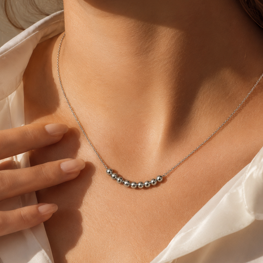 Silver Beaded Necklace