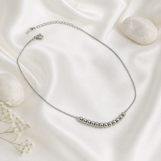 Silver Beaded Necklace