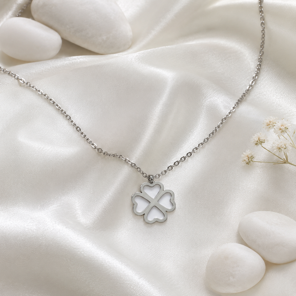 Minimalist Silver Clover Pendant