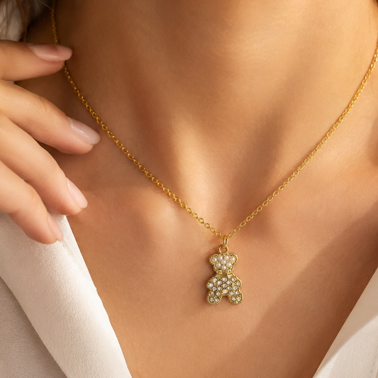 Gold Teddy Bear Pendant
