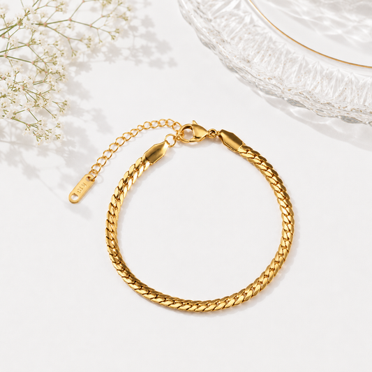 Classic Gold Cuban Chain Bracelet
