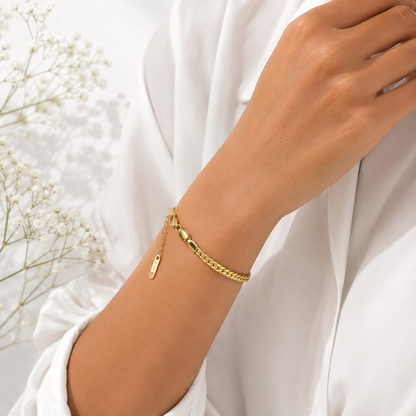 Classic Gold Cuban Chain Bracelet