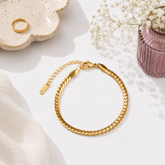 Classic Gold Cuban Chain Bracelet