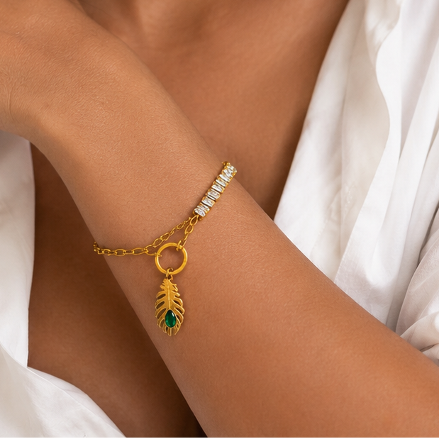 Emerald Leaf Bracelet