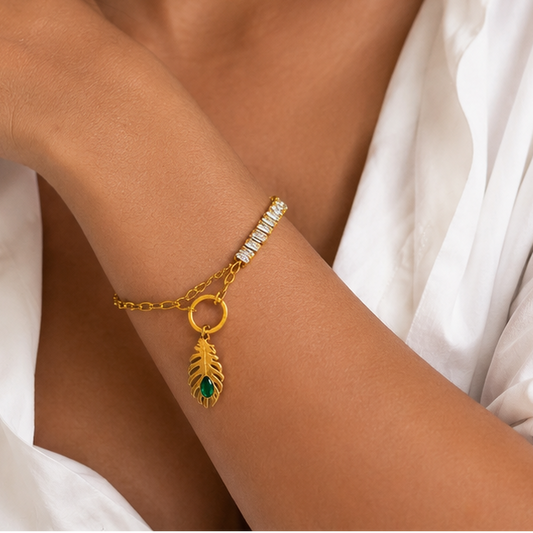 Emerald Leaf Bracelet