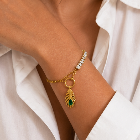Emerald Leaf Bracelet