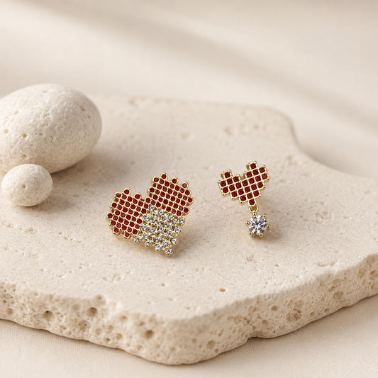 Heart Pixel Earrings