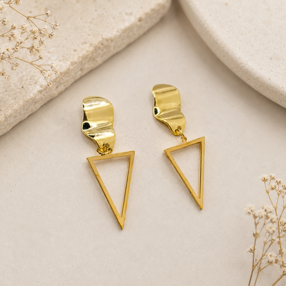 Gold Triangle Earrings
