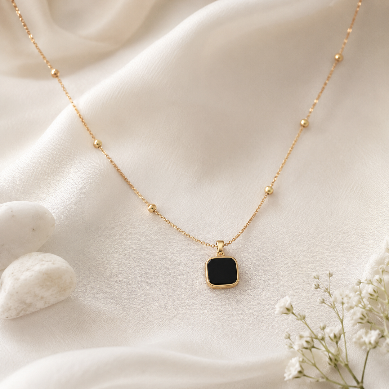 Black Beaded Chain