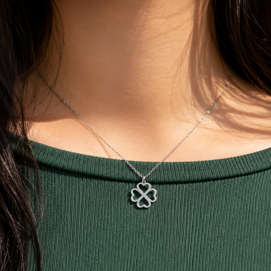 Minimalist Silver Clover Pendant
