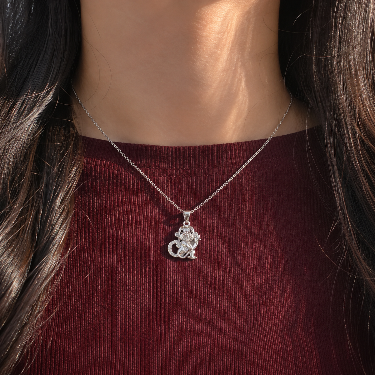 Silver Monkey Pendant