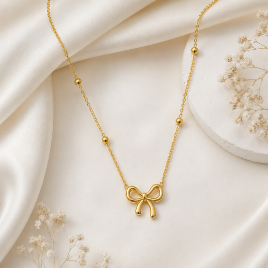 Elegant Bow Pendant Necklace