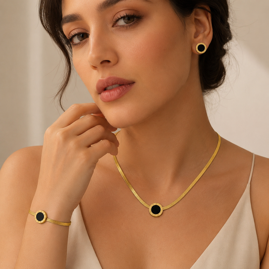 Roman Snake Chain Gold Jewelry Set