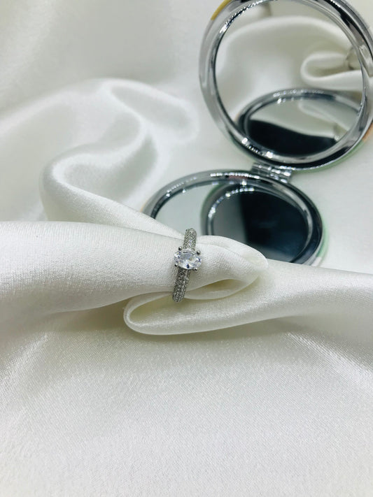 Classic Silver Diamond Ring
