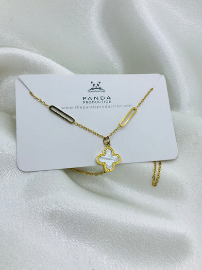 Double-Sided Clover Gold Necklac