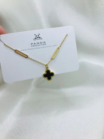 Double-Sided Clover Gold Necklac