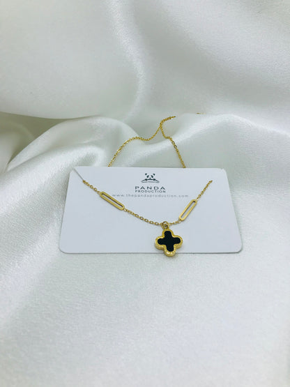 Double-Sided Clover Gold Necklac