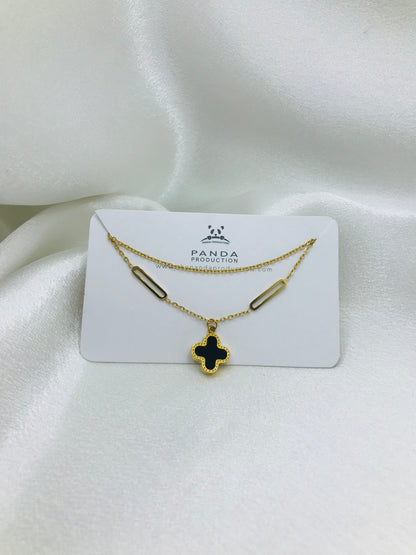 Double-Sided Clover Gold Necklac