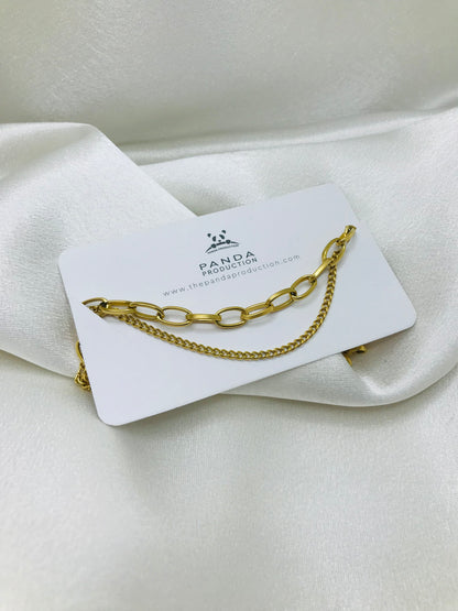 Double Gold Chain Bracelet