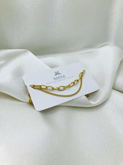 Double Gold Chain Bracelet