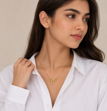 Elegant Bow Pendant Necklace