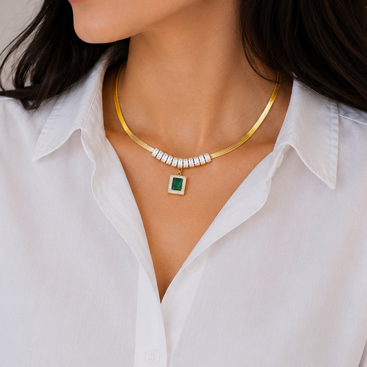 Emerald Luxe Crystal Choker