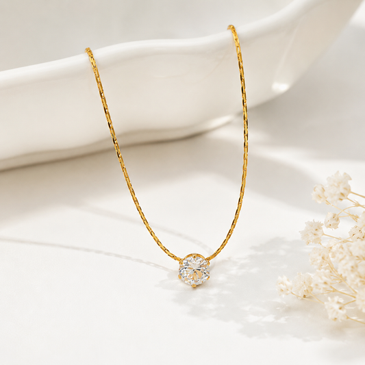 Eternal Spark Solitaire Necklace