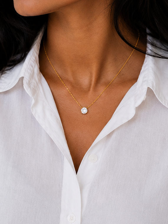 Eternal Spark Solitaire Necklace