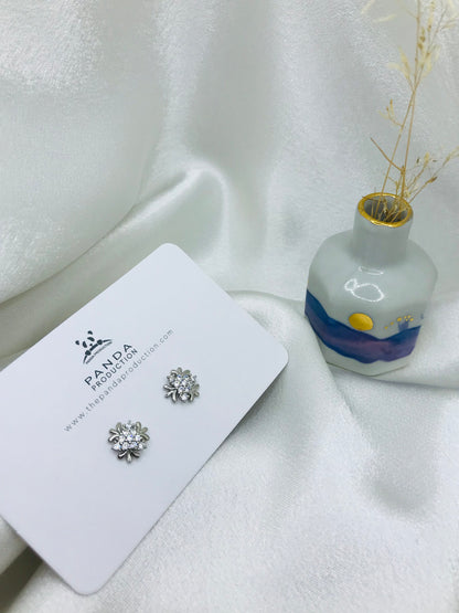 Flower Diamond Stud Earrings
