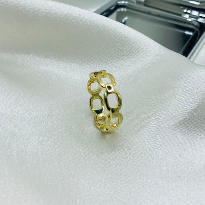 Geometric Gold Ring