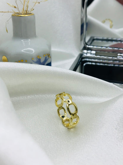 Geometric Gold Ring