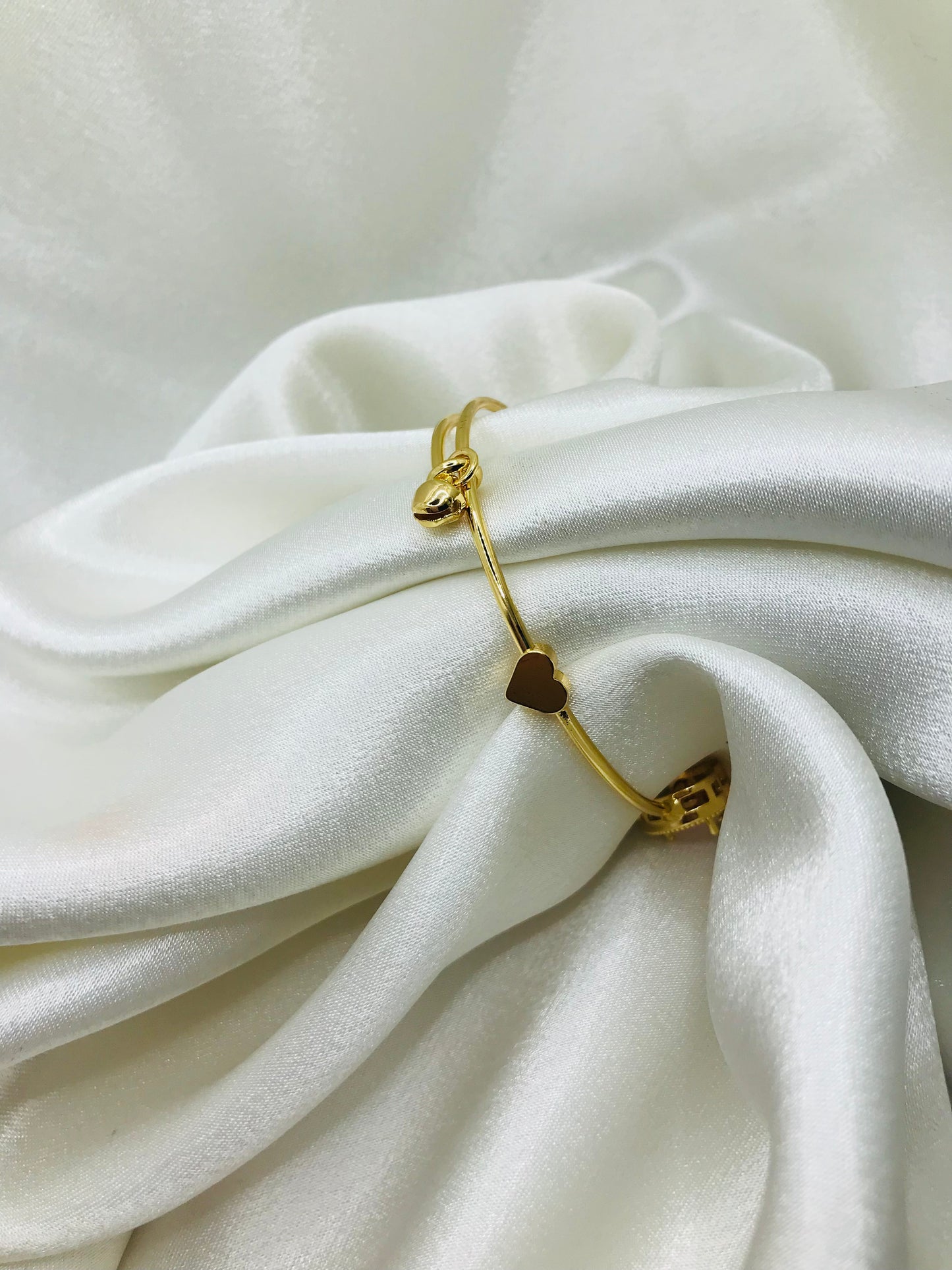 Gold Heart Bracelet with Gemstones
