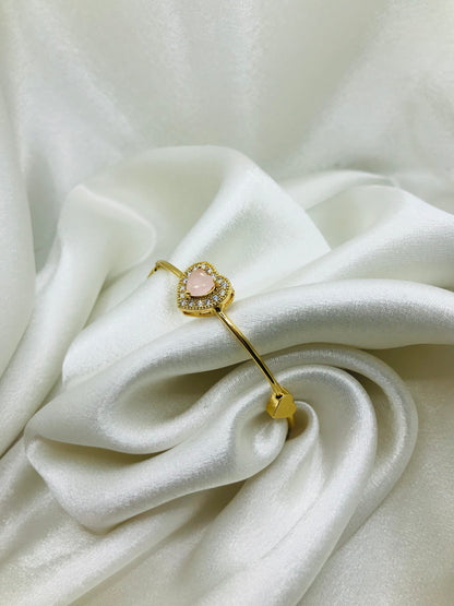 Gold Heart Bracelet with Gemstones
