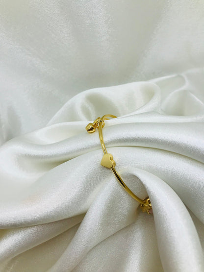 Gold Heart Bracelet with Gemstones