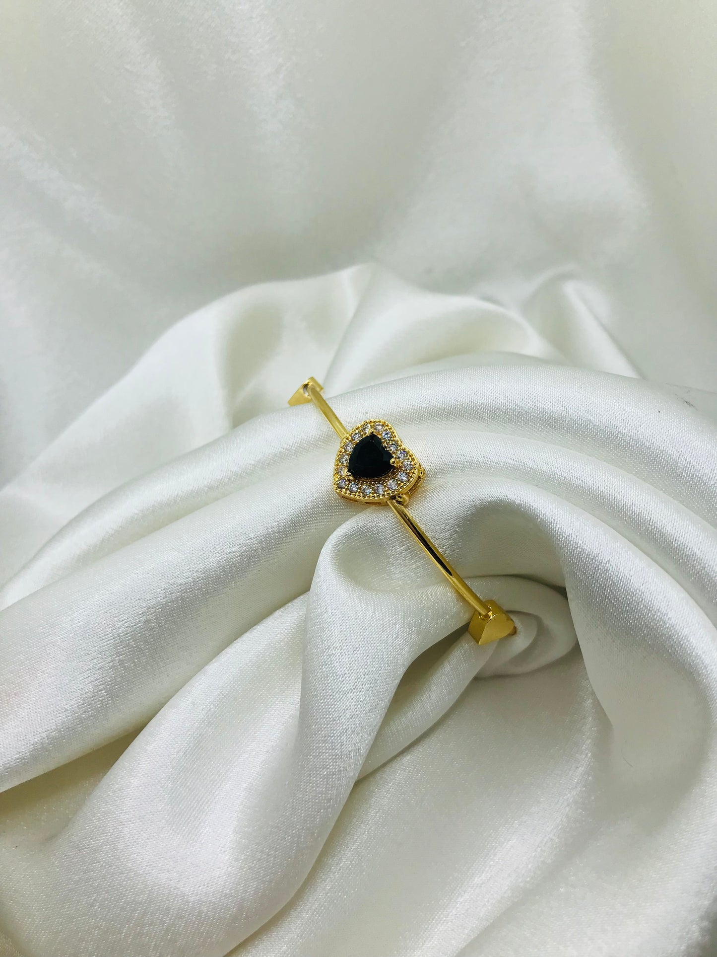 Gold Heart Bracelet with Gemstones
