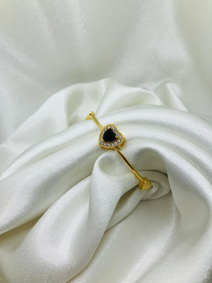 Gold Heart Bracelet with Gemstones