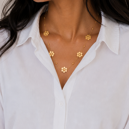 Golden Daisy Station Necklace