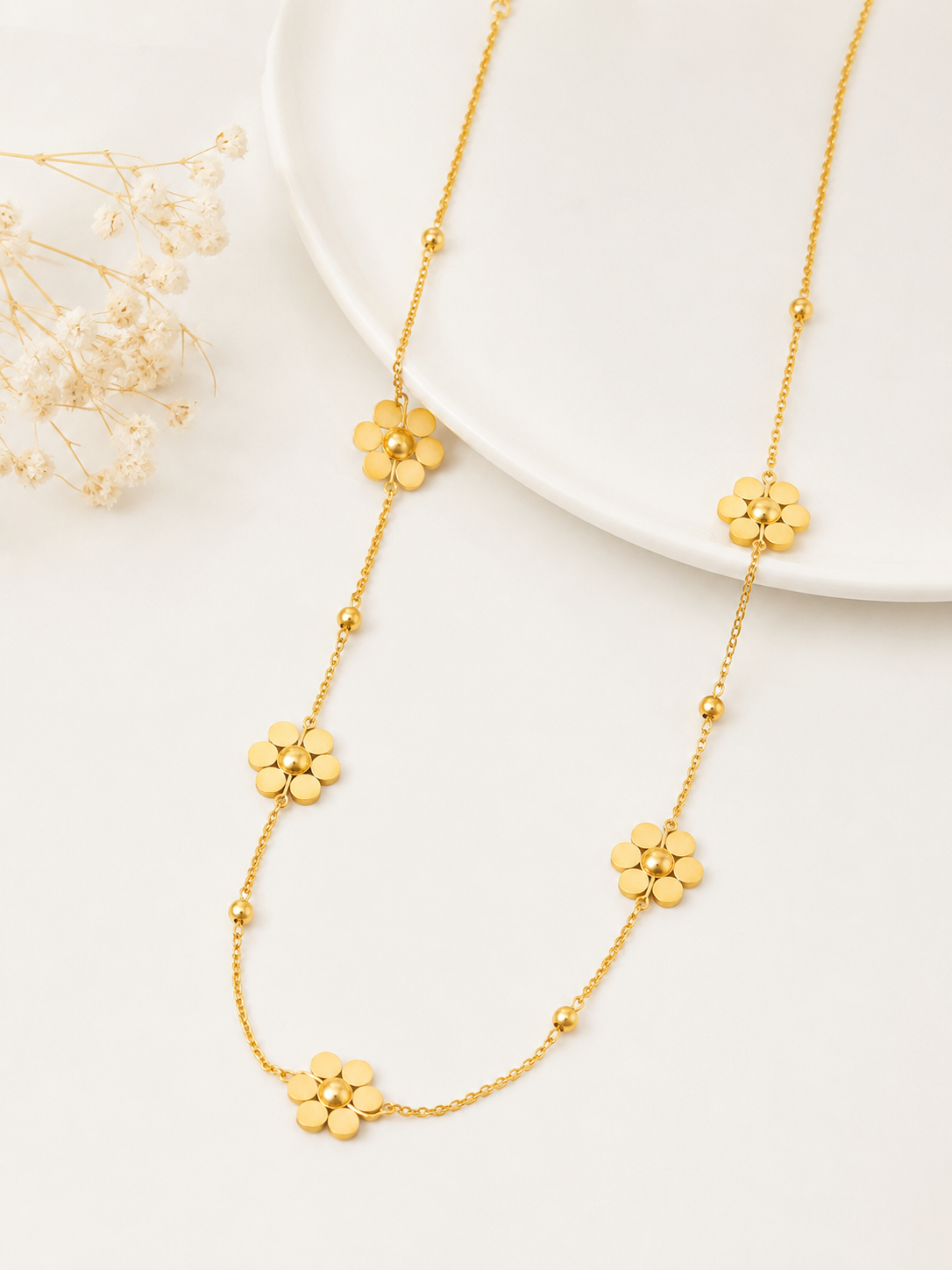 Golden Daisy Station Necklace