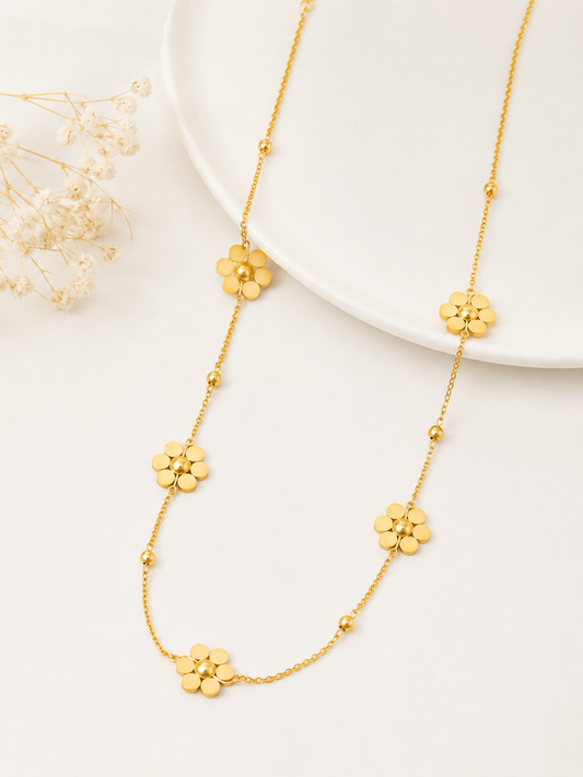 Golden Daisy Station Necklace