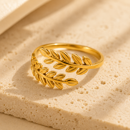 Golden Olive Leaf Ring