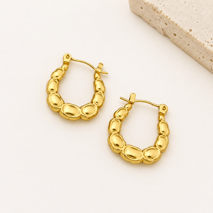 Golden Bubble Hoop Earrings