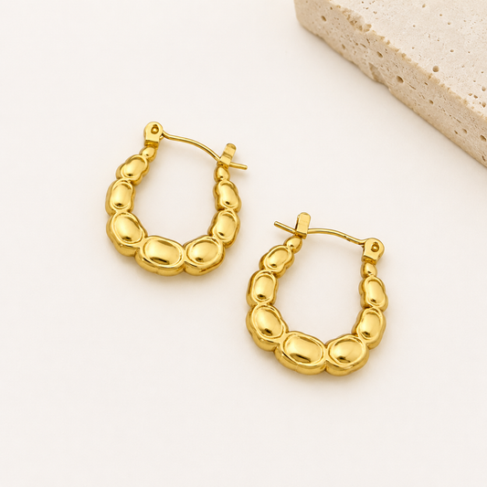 Golden Bubble Hoop Earrings
