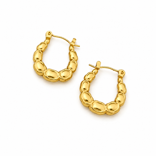 Golden Bubble Hoop Earrings