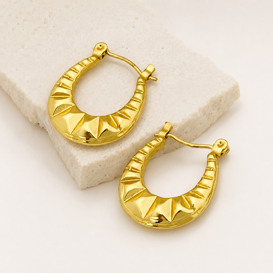 Golden Geometric Hoop Earrings