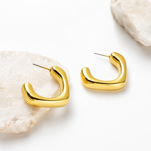 Golden Luna Hoops