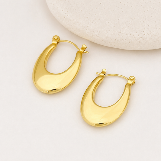 Golden Teardrop Hoop