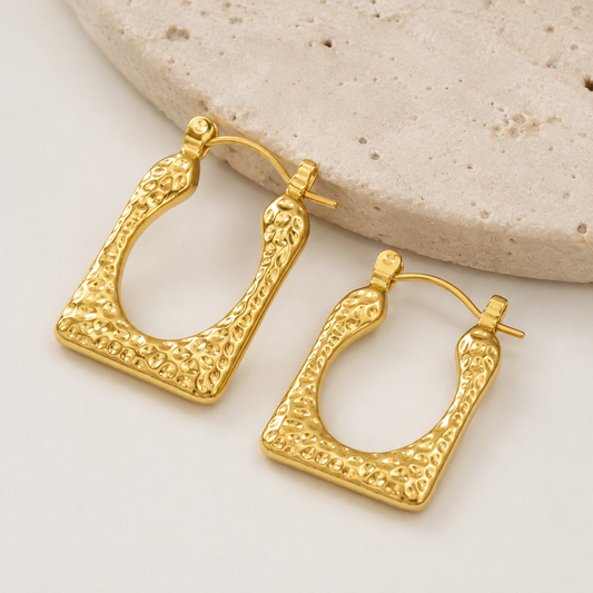 Textured Square Hoop