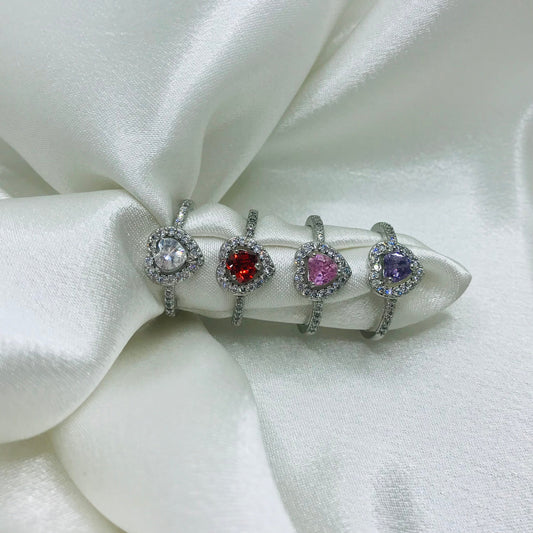Heart-Shaped Gemstone Rings