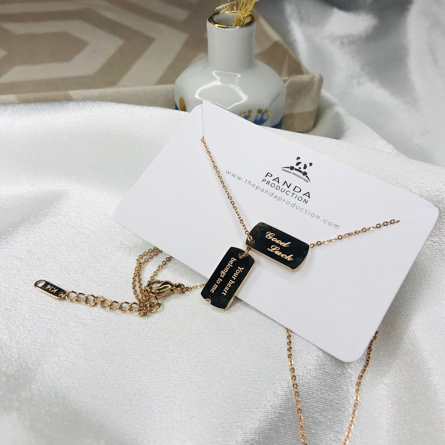 Personalized Double Tag Gold Necklace